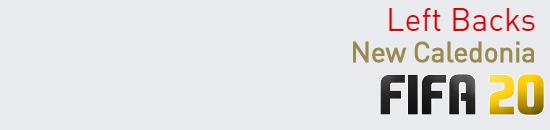 FIFA 20 New Caledonia Best Left Backs (LB) Ratings