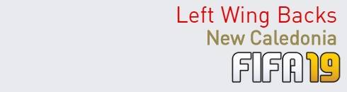 FIFA 19 New Caledonia Best Left Wing Backs (LWB) Ratings