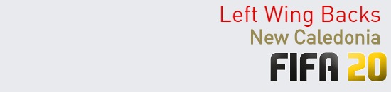 FIFA 20 New Caledonia Best Left Wing Backs (LWB) Ratings