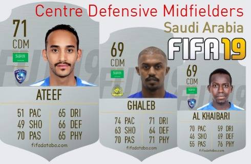 FIFA 19 Saudi Arabia Best Centre Defensive Midfielders (CDM) Ratings