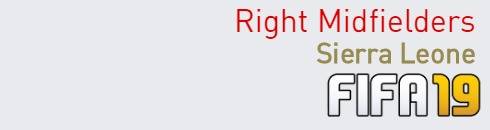 FIFA 19 Sierra Leone Best Right Midfielders (RM) Ratings