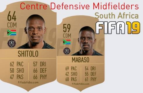 FIFA 19 South Africa Best Centre Defensive Midfielders (CDM) Ratings