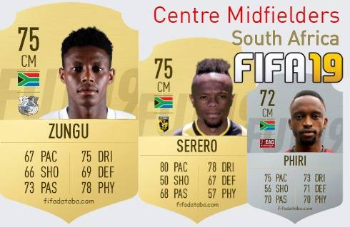 FIFA 19 South Africa Best Centre Midfielders (CM) Ratings