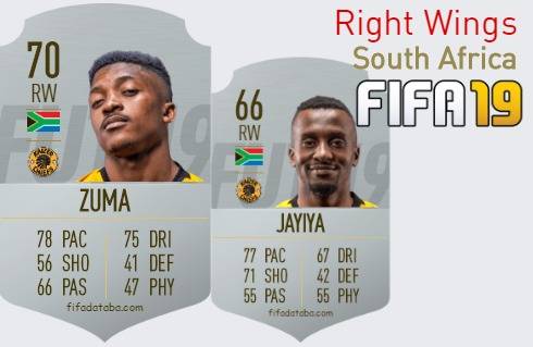 FIFA 19 South Africa Best Right Wings (RW) Ratings