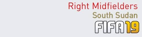 FIFA 19 South Sudan Best Right Midfielders (RM) Ratings