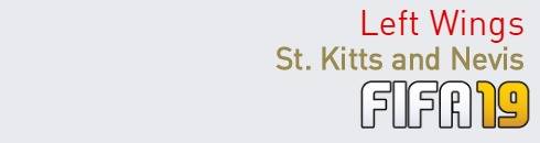 FIFA 19 St. Kitts and Nevis Best Left Wings (LW) Ratings