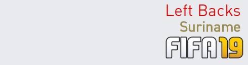 FIFA 19 Suriname Best Left Backs (LB) Ratings