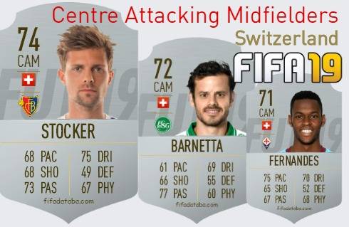 FIFA 19 Switzerland Best Centre Attacking Midfielders (CAM) Ratings