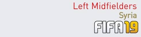 FIFA 19 Syria Best Left Midfielders (LM) Ratings