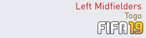 FIFA 19 Togo Best Left Midfielders (LM) Ratings