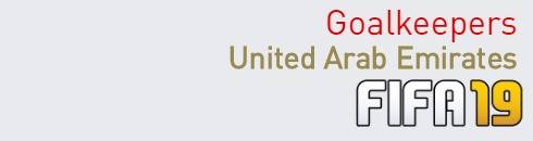 FIFA 19 United Arab Emirates Best Goalkeepers (GK) Ratings