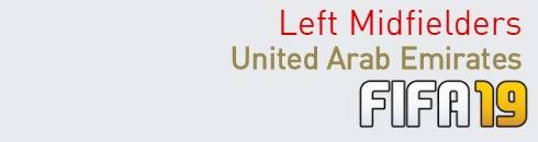 FIFA 19 United Arab Emirates Best Left Midfielders (LM) Ratings