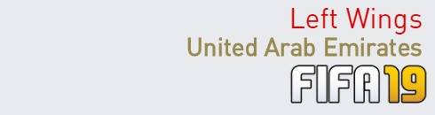 FIFA 19 United Arab Emirates Best Left Wings (LW) Ratings