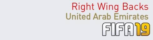 FIFA 19 United Arab Emirates Best Right Wing Backs (RWB) Ratings