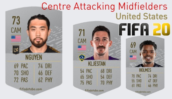 FIFA 20 United States Best Centre Attacking Midfielders (CAM) Ratings
