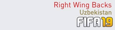 FIFA 19 Uzbekistan Best Right Wing Backs (RWB) Ratings