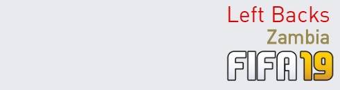 FIFA 19 Zambia Best Left Backs (LB) Ratings