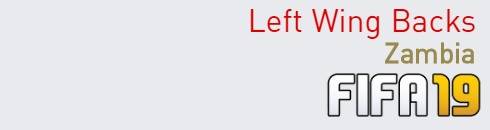 FIFA 19 Zambia Best Left Wing Backs (LWB) Ratings