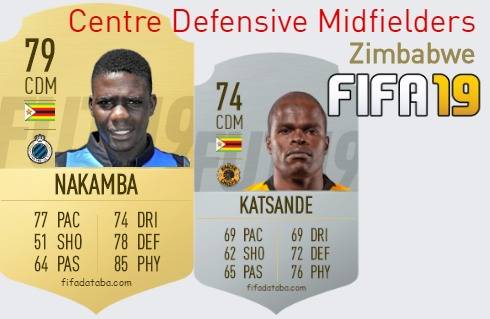 FIFA 19 Zimbabwe Best Centre Defensive Midfielders (CDM) Ratings