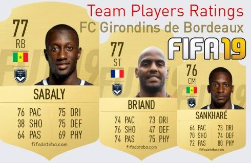 FC Girondins de Bordeaux FIFA 19 Team Players Ratings
