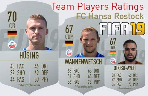 FC Hansa Rostock FIFA 19 Team Players Ratings