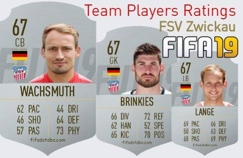FSV Zwickau FIFA 19 Team Players Ratings