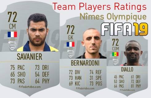 Nîmes Olympique FIFA 19 Team Players Ratings