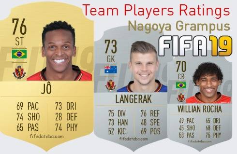 Nagoya Grampus FIFA 19 Team Players Ratings
