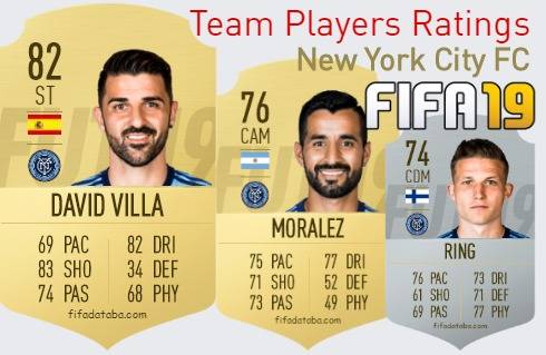 New York City FC FIFA 19 Team Players Ratings