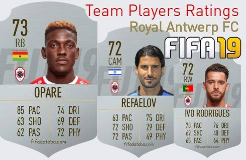 Royal Antwerp FC FIFA 19 Team Players Ratings