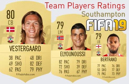Southampton FIFA 19 Team Players Ratings