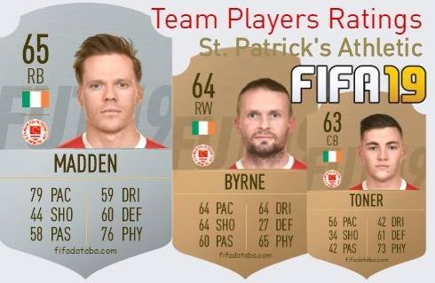 St. Patrick's Athletic FIFA 19 Team Players Ratings