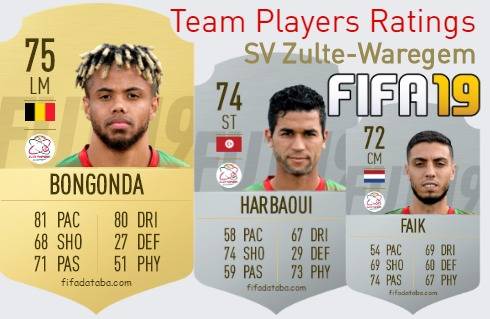 SV Zulte-Waregem FIFA 19 Team Players Ratings