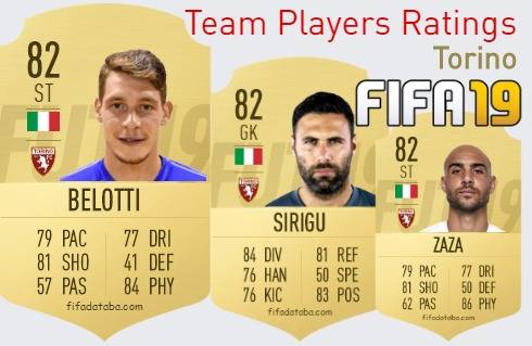 Torino FIFA 19 Team Players Ratings